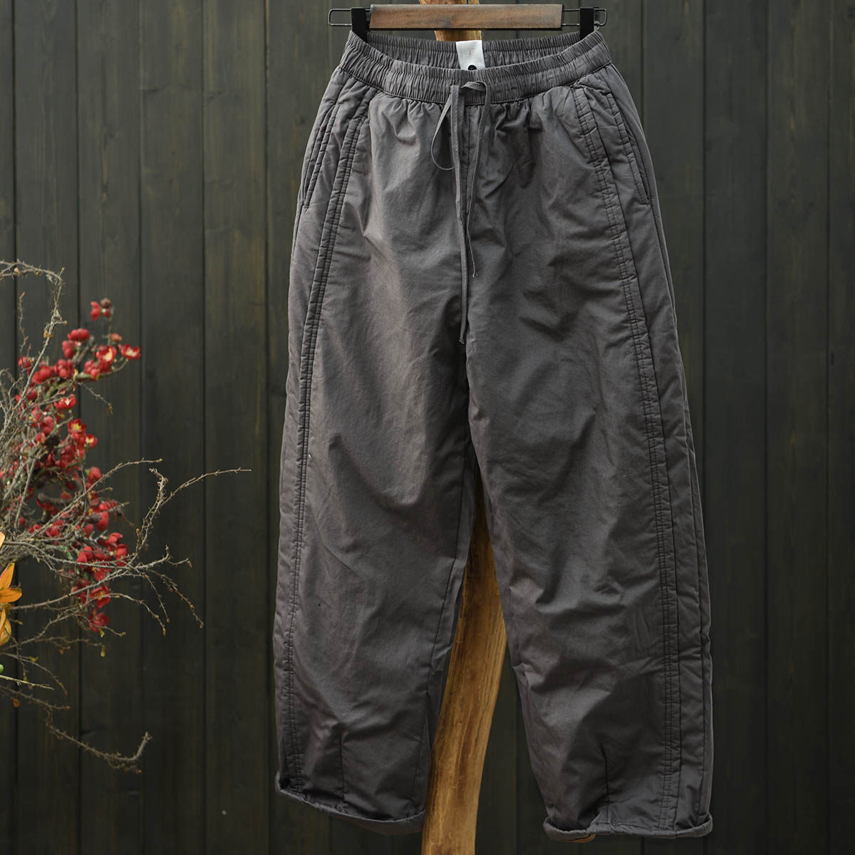 默念简约文艺夹棉系带薄棉保暖棉裤女长裤2025冬季宽松哈伦裤休闲,女装/女士精品,棉裤/羽绒裤,淘宝优惠券,粉丝福利购,淘宝优惠卷