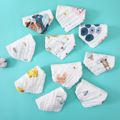 儿童六层加厚纯棉方巾多条优惠装