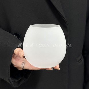 北欧个性蛋形思慕雪杯饮料圆球杯磨砂小众设计威士忌果汁杯慕斯杯
