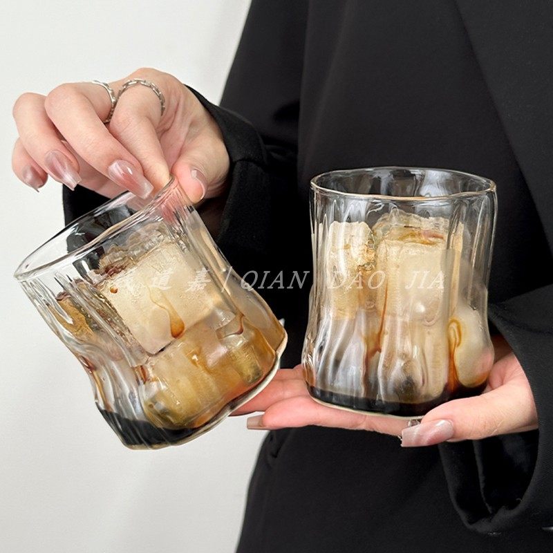 钱道嘉复古简约树桩高硼硅玻璃杯
