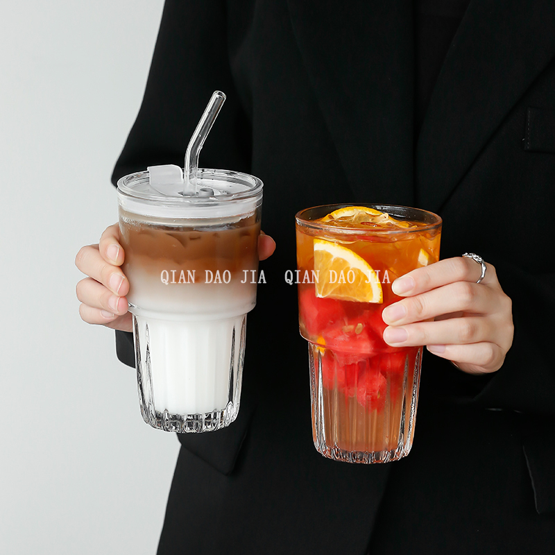 钱道嘉玻璃商用小清新否带盖吸管