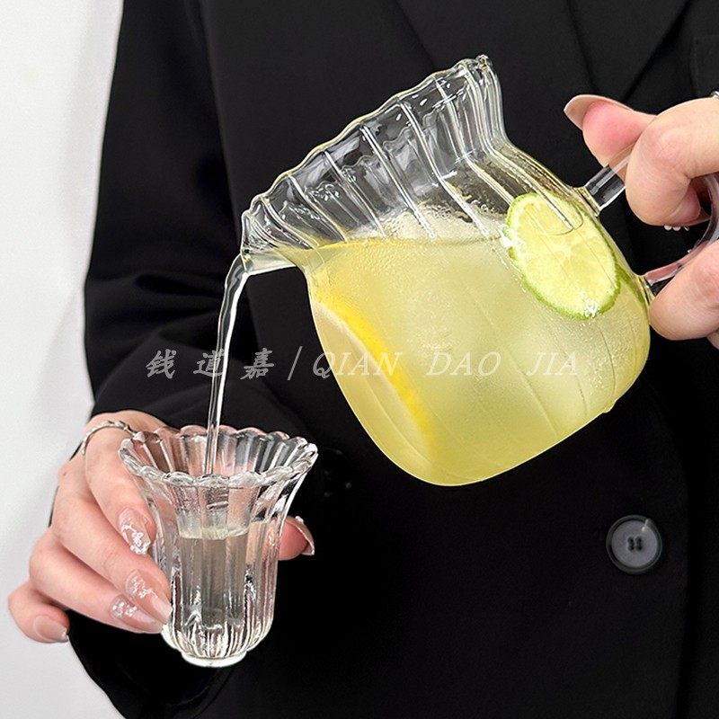 日式简约一人独饮套装水果茶杯拿铁咖啡杯牛奶美式冷萃杯一壶一杯