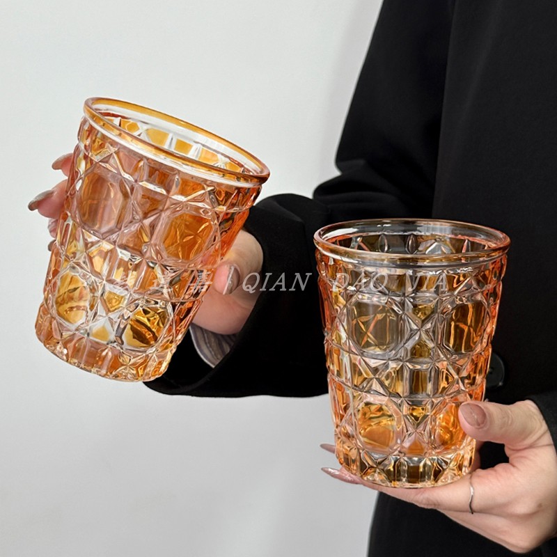 钱道嘉小众设计轻奢橘黄色手工杯