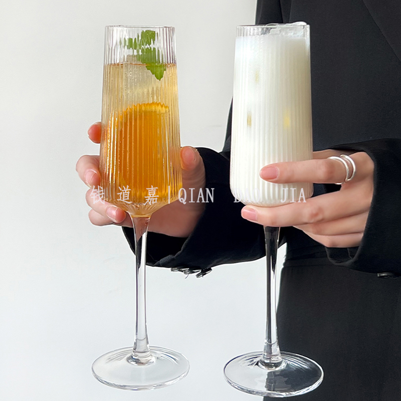 钱道嘉日式水晶玻璃200ml香槟杯