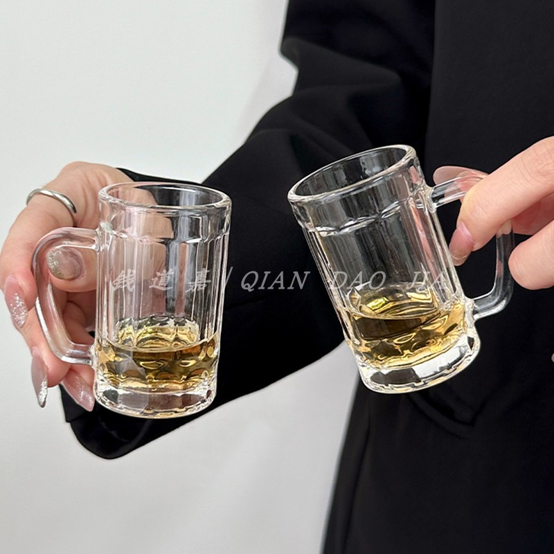 创意复古维罗特迷你清酒杯一口杯带把手白酒杯高级感家用Shot杯子