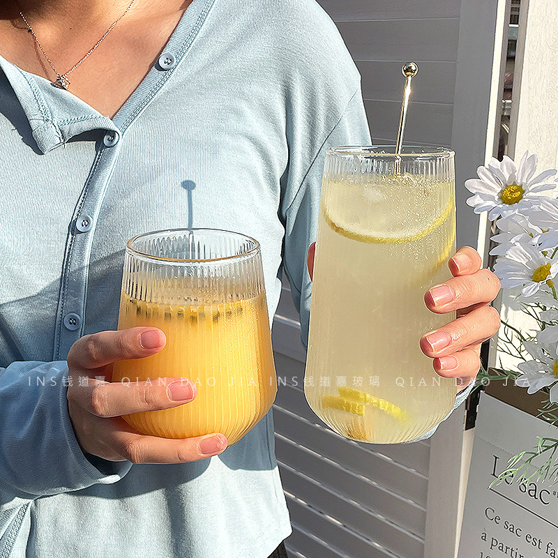ins风水果茶网红杯冷饮果汁饮品杯 高颜值女玻璃喝水咖啡杯大容量