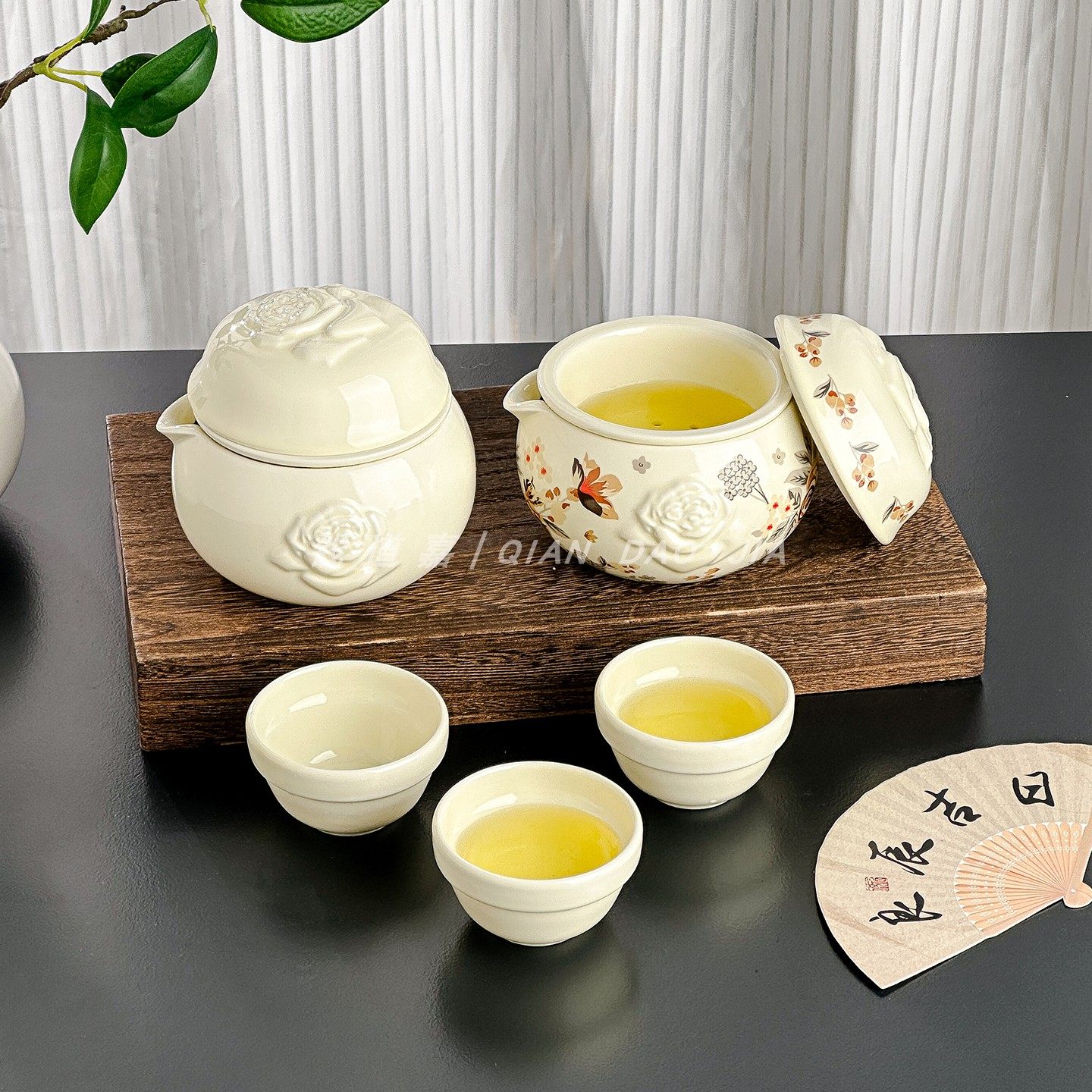 复古创意新款陶瓷花茶壶套装旅行功夫茶具便携式泡茶壶杯伴手礼物