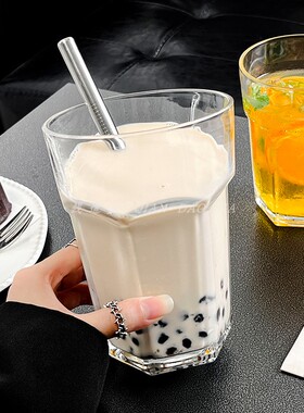 ins网红餐厅冷饮杯800ml超大容量水果茶杯饮料杯莫吉托杯八角杯子