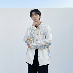 现货 2026春季痞帅拼接设计感翻领夹克高级感潮流外套 J24-P75，男装夹克，星座1017