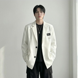 现货休闲西服男春秋宽松大码潮高级感痞帅外套西装JK342-P98，男装西服套装，星座1017