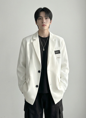 现货休闲西服男春秋宽松大码潮高级感痞帅外套西装 JK342-P98