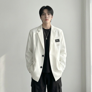 现货休闲西服男春秋宽松大码潮高级感痞帅外套西装 JK342-P98图片
