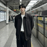 现货棒球领短款夹克高级感美式垫肩外套HJ7727-P90X149，男装夹克，星座1017