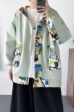 潮流涂鸦拼接夹克开衫连帽外套WD23-P75控96，男装夹克，星座1017