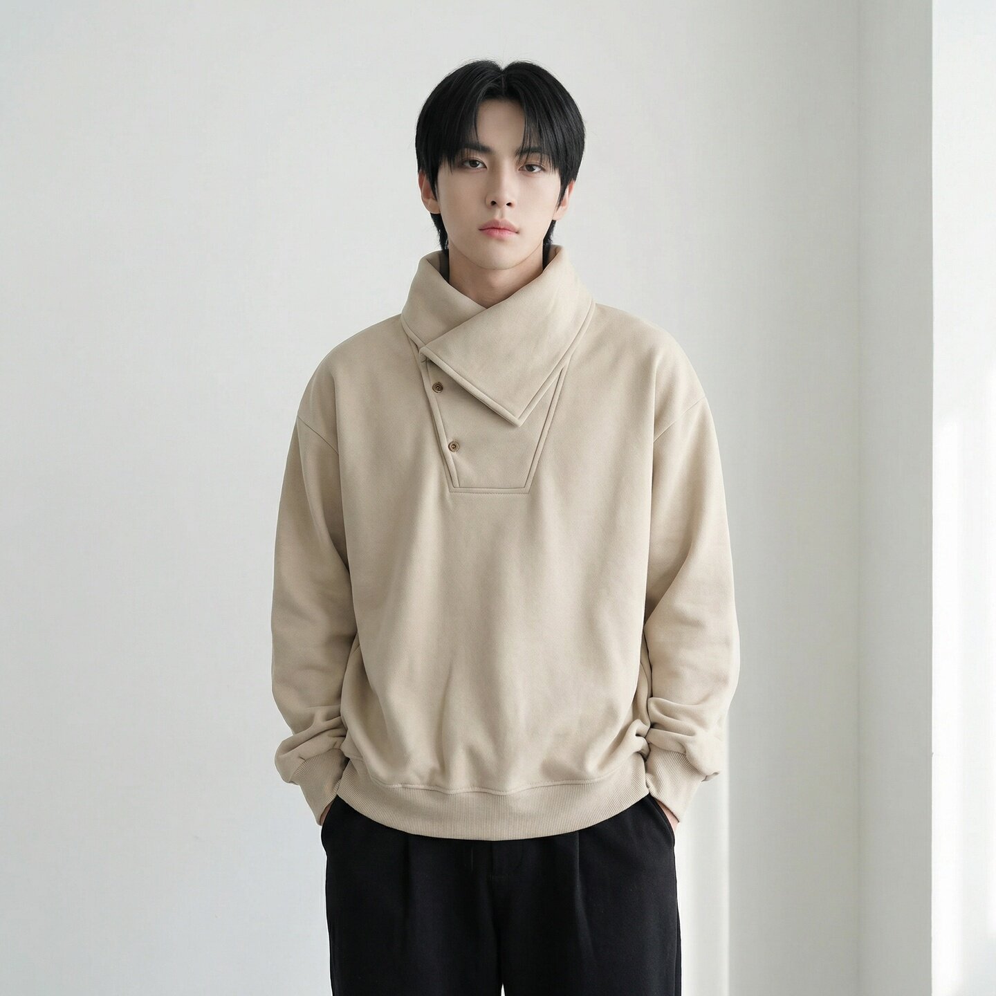 新款现货2026年新款现货堆堆领宽松长袖卫衣CR122-P68，男装卫衣，星座1017