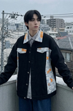 现货2026春季痞帅拼接设计感翻领夹克高级感潮流外套J24-P75，男装夹克，星座1017