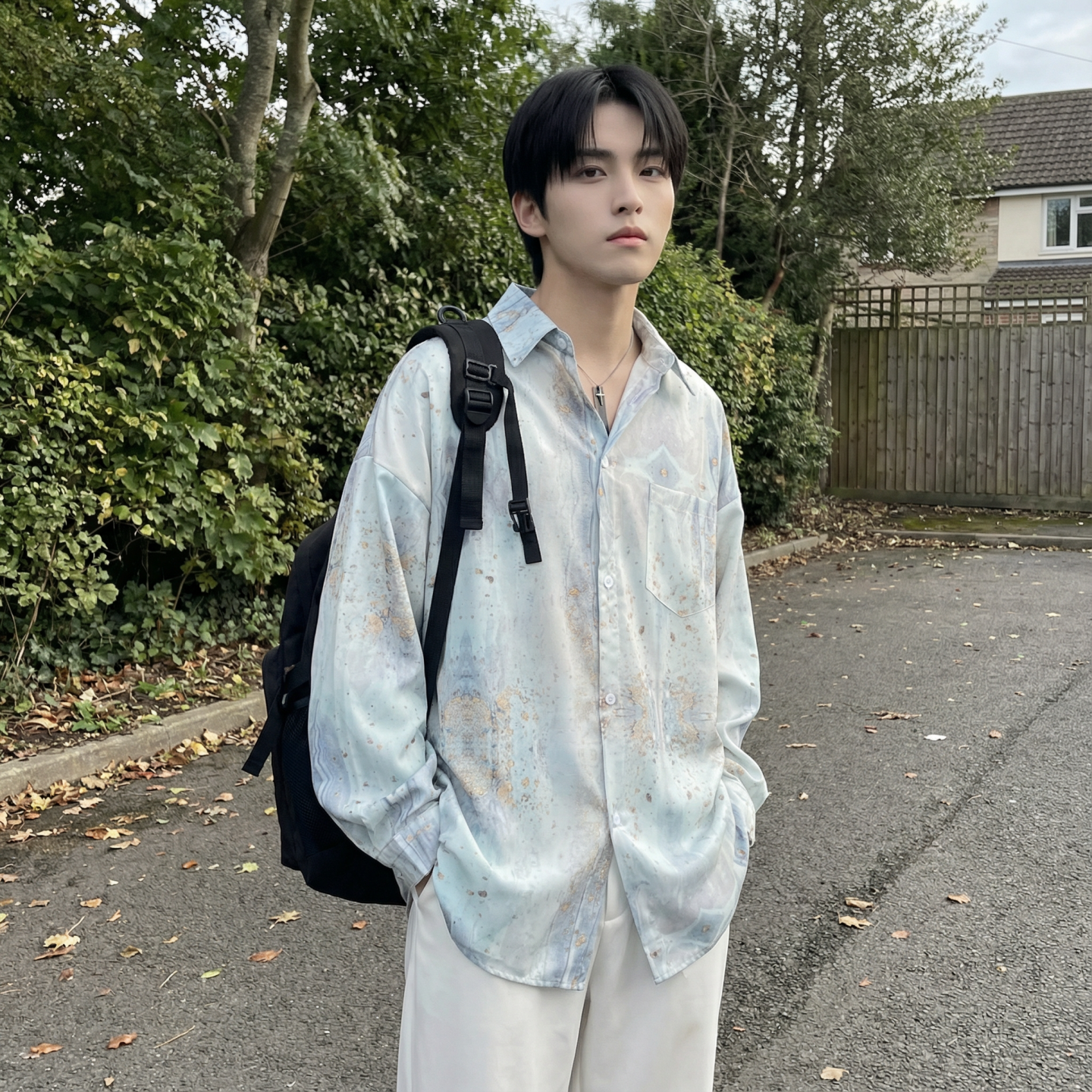 现货男潮ins小众设计感的情侣装衬衣FC12-P48,男装衬衫,星座1017