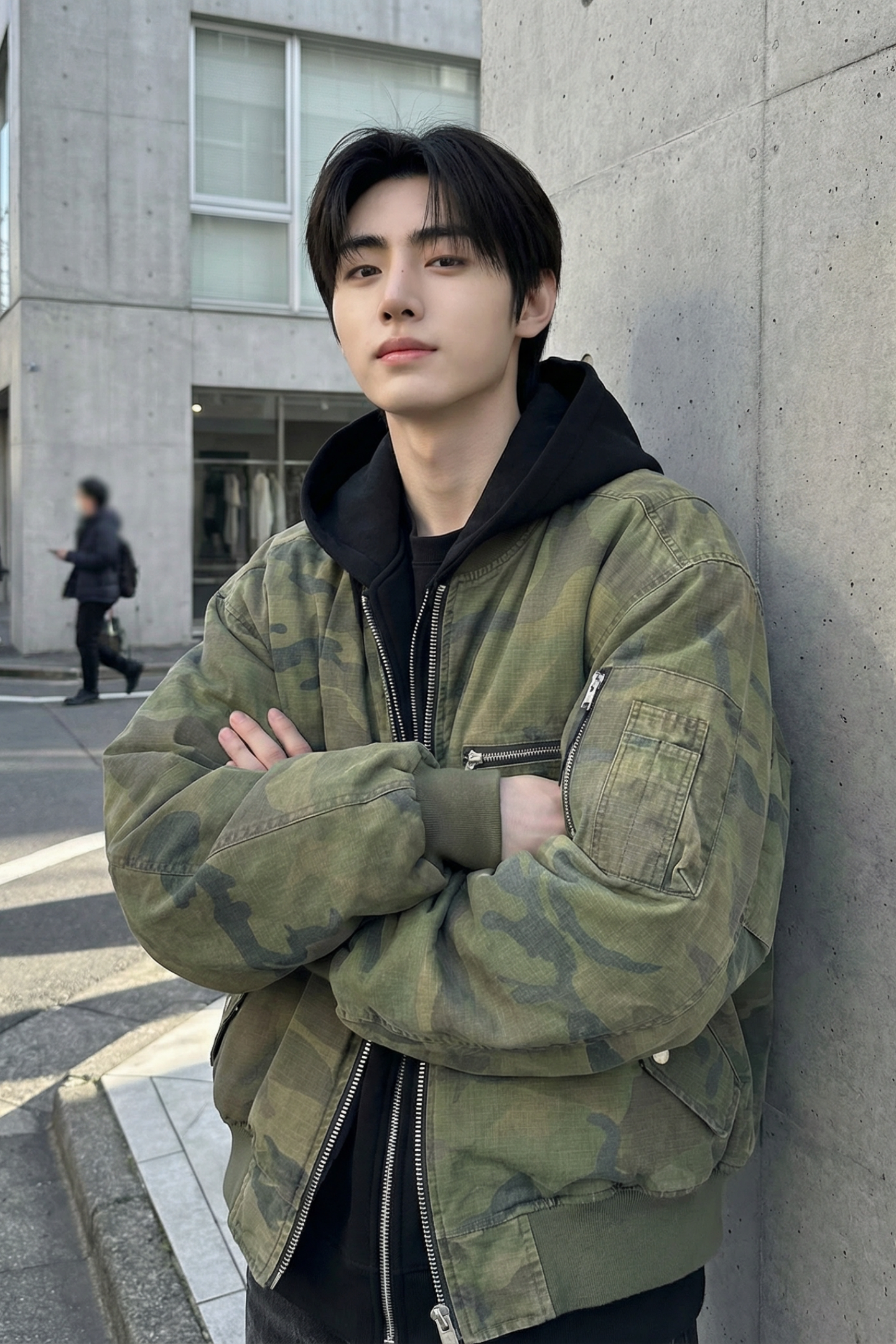 现货迷彩假两件棉服重磅水洗飞行服街头风外套M9881-P148,男装棉衣,星座1017