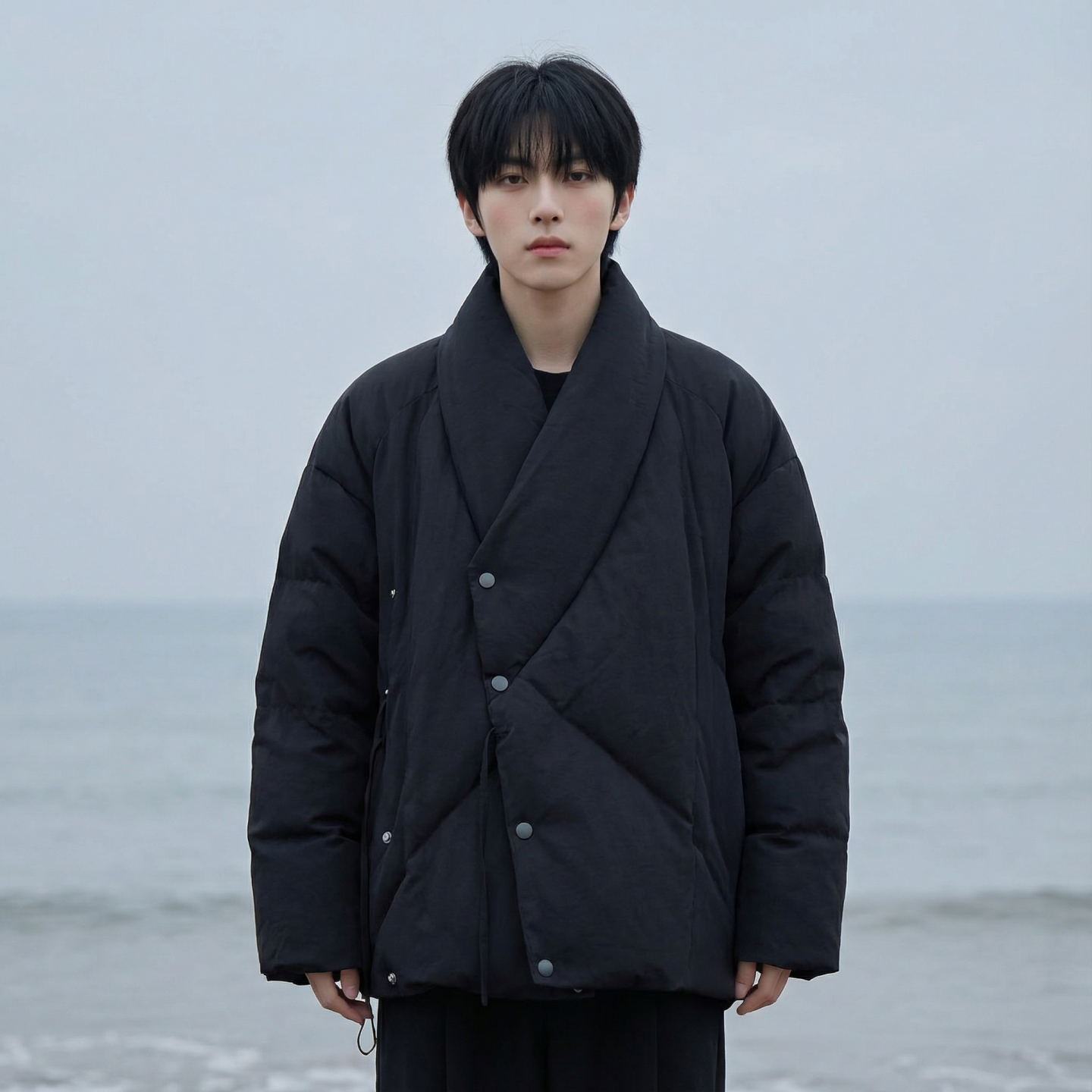 现货棉服男款新中式男装高级感无领设计外套W0845-P110控138，男装棉衣，星座1017