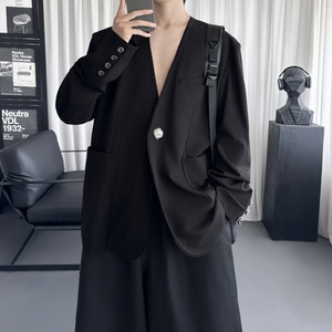 一粒扣西装外套英伦雅痞男装白色垫肩西服 F7965-P108图片