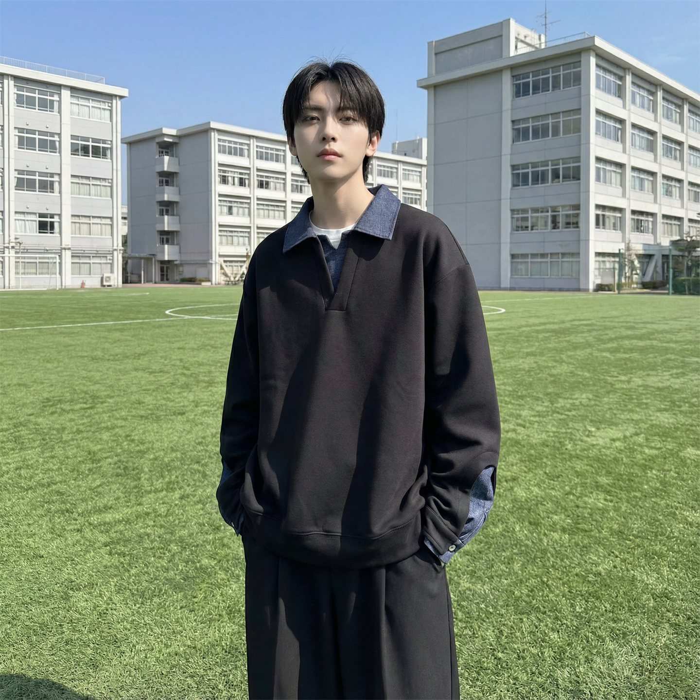 现货春季新款翻领高级感衬衫领上衣长袖卫衣男装潮WY212-P68,男装衬衫,星座1017