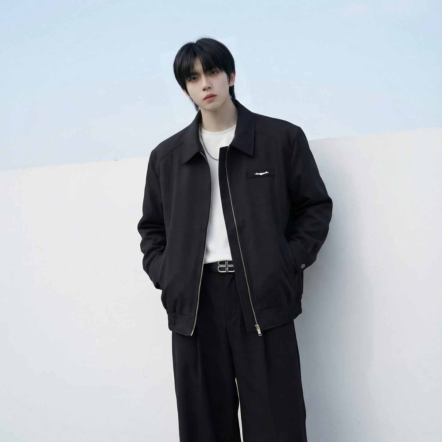 现货棒球领短款夹克高级感美式垫肩外套HJ7727-P90X149，男装夹克，星座1017