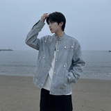 现货2026飞行夹克外套春秋薄款痞帅街头潮牌立领上衣DK568-P118，男装夹克，星座1017