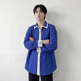 现货潮衬衫小众刺绣长袖衬衣新中式情侣外套DY877-P68，男装衬衫，星座1017