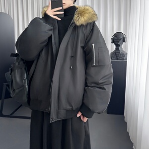 冬季新款韩版宽松加厚保暖派克服工装外套 M7506-P148图片