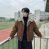 现货毛领复古（仿貂毛领）秋冬季座山雕夹克棉服外套男Q664-P148，男装夹克，星座1017
