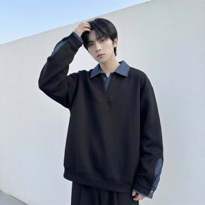 现货 春季新款翻领高级感衬衫领上衣长袖卫衣男装潮 WY212-P68，男装衬衫，星座1017