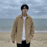 现货灯芯绒高级感长袖衬衫男休闲衬衣外套C963-P48，男装衬衫，星座1017