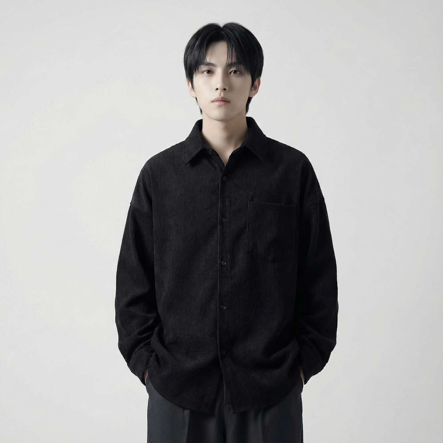 现货灯芯绒高级感长袖衬衫男休闲衬衣外套C963-P48，男装衬衫，星座1017