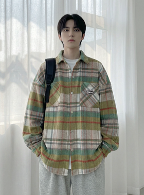 现货美式复古潮流大码格子小香风衬衫 HC45642-P55