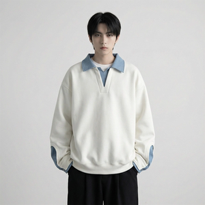 现货 春季新款翻领高级感衬衫领上衣长袖卫衣男装潮 WY212-P68，男装衬衫，星座1017