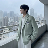 现货休闲西服男春秋宽松大码潮高级感痞帅外套西装JK342-P98，男装西服套装，星座1017