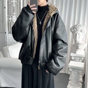 现货 痞帅皮衣外套新款加厚PU皮毛一体机车外套 M2483-P138图片