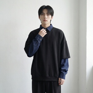 新款现货2026年新款现货堆堆领宽松长袖卫衣CR447-P68，男装卫衣，星座1017