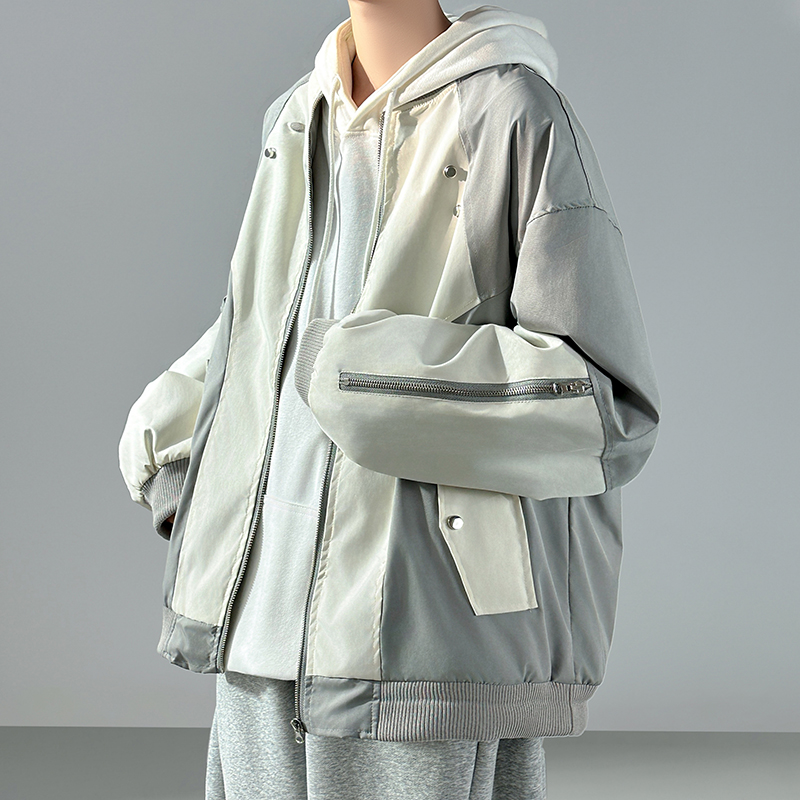 休闲百搭撞色拼接棒球服美式复古夹克JK830-P80，男装夹克，星座1017
