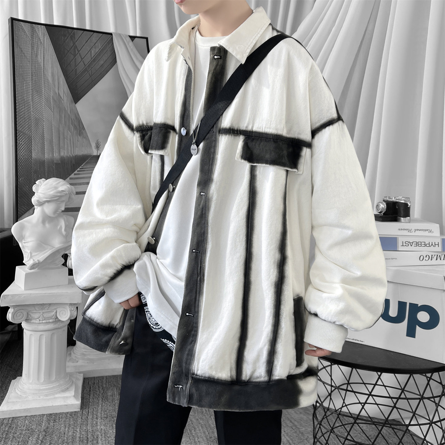 现货2026春季工装休闲夹克高级感牛仔外套JK11-P100,男装工装外套,星座1017