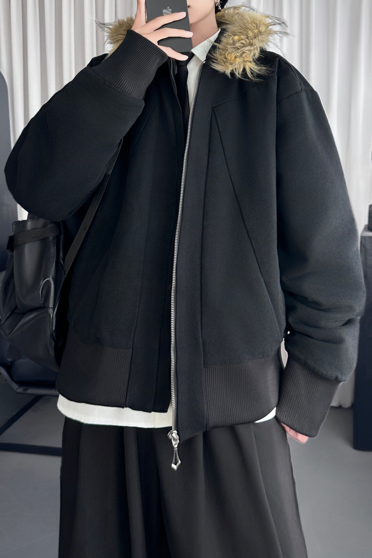 多形态解构座山雕连帽卫衣加绒加厚水洗夹克外套M0687-P148,男装夹克,星座1017