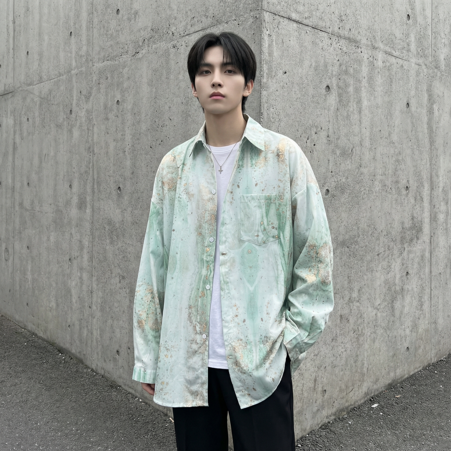 现货男潮ins小众设计感的情侣装衬衣FC12-P48,男装衬衫,星座1017