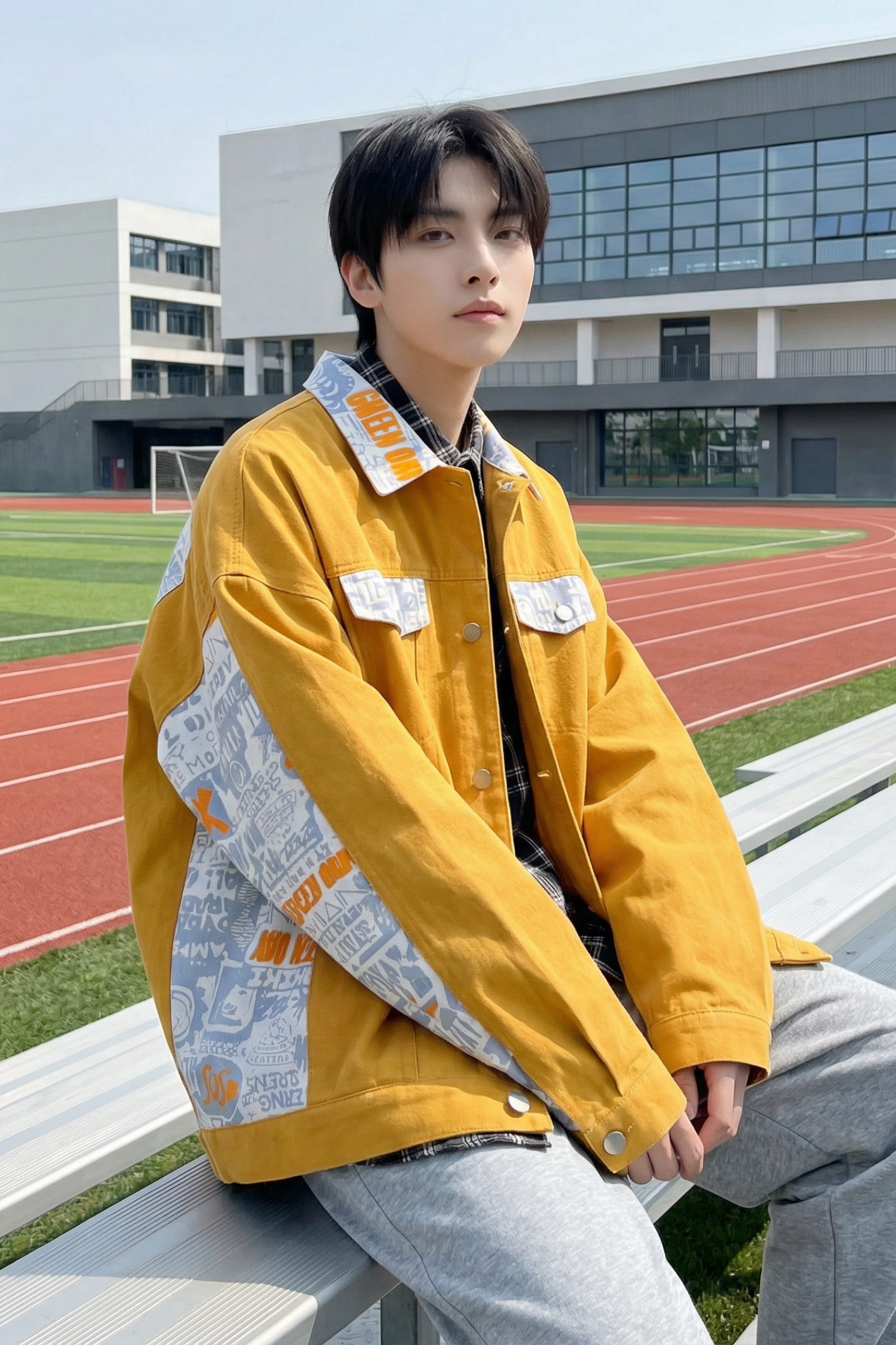 现货2026春季痞帅拼接设计感翻领夹克高级感潮流外套J24-P75,男装夹克,星座1017