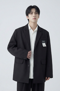 现货休闲西服男春秋宽松大码潮高级感痞帅外套西装 JK342-P98图片
