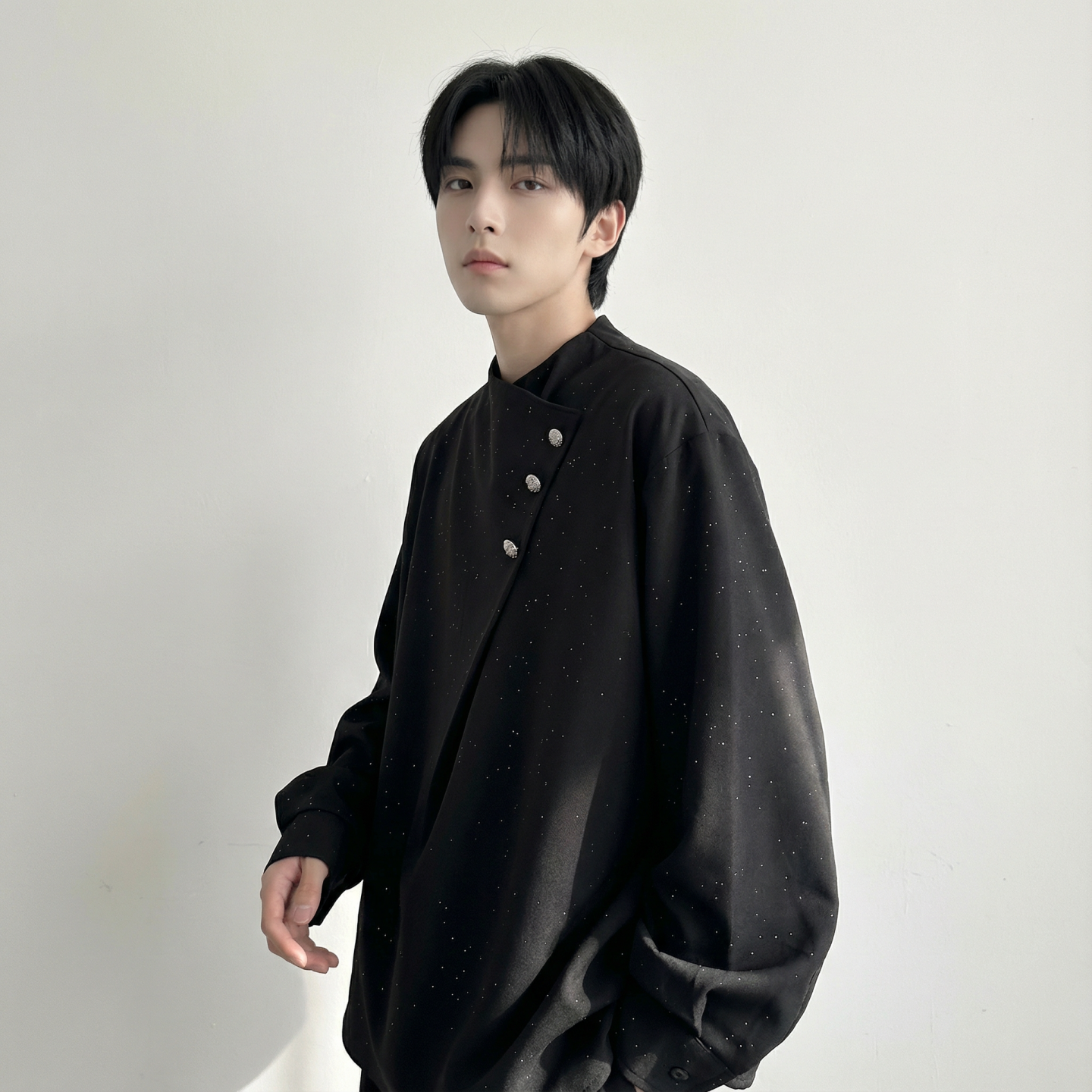 现货新中式痞帅衬衣高级感小香风衬衫微闪潮流痞帅衬衣A903-P68，男装衬衫，星座1017