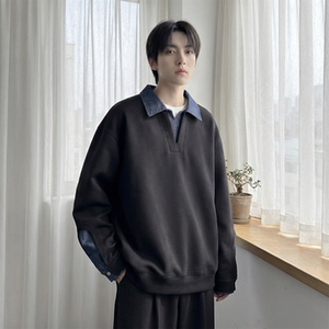 现货 春季新款翻领高级感衬衫领上衣长袖卫衣男装潮 WY212-P68，男装衬衫，星座1017