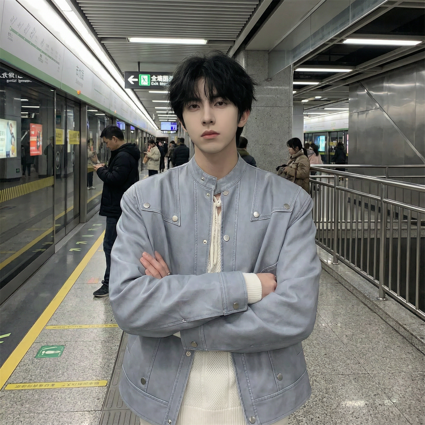 现货2026飞行夹克外套春秋薄款痞帅街头潮牌立领上衣DK568-P118，男装夹克，星座1017