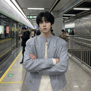 现货 2026飞行夹克外套春秋薄款痞帅街头潮牌立领上衣 DK568-P118，男装夹克，星座1017