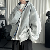 2025春款蓝格纹双面穿拉链卫衣帽衫男女情侣外套R032-P88，男装卫衣，星座1017