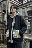现货春款潮流涂鸦拼接夹克开衫连帽外套WT23-P75控96，男装夹克，星座1017